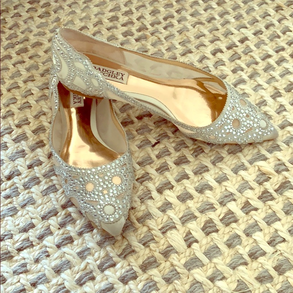 Badgley Mischka rhinestone flats